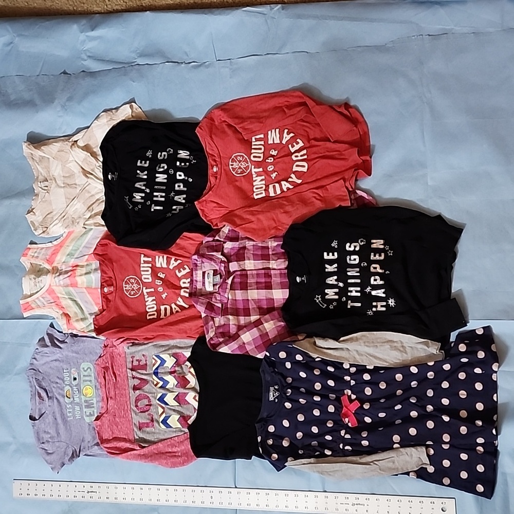 Mixed shirts size 6/7; 1 dress